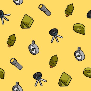 Kamp renk anahat izometrik desen