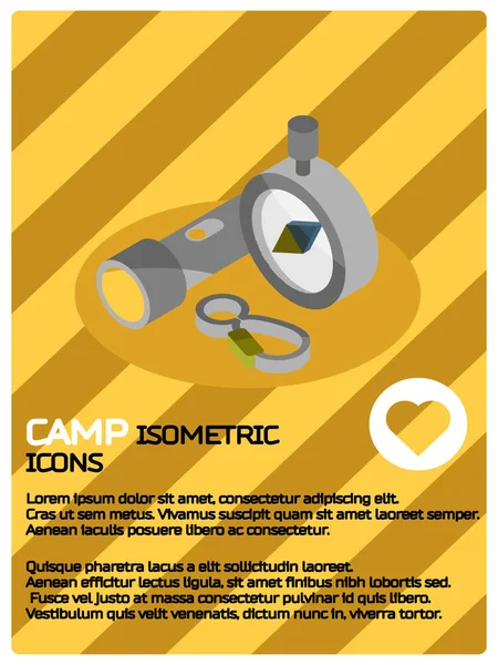 Afiche isométrico Camp color — Vector de stock