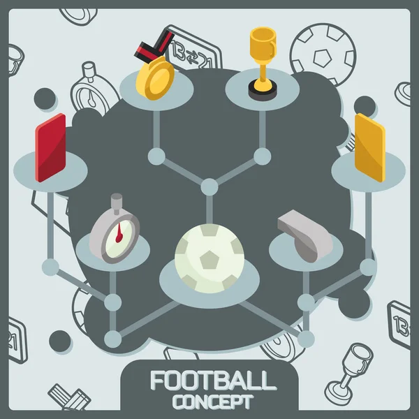 Futebol cor conceito ícones isométricos — Vetor de Stock