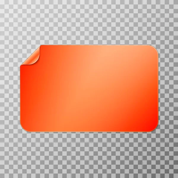 Etiqueta engomada de papel de piel rectangular naranja — Vector de stock