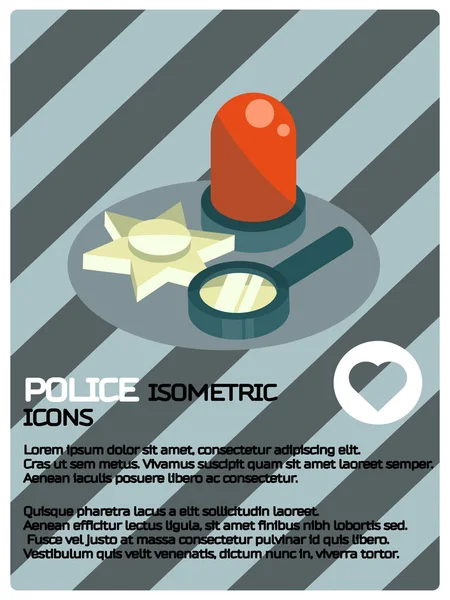 Изометрический плакат полиции — стоковый вектор
