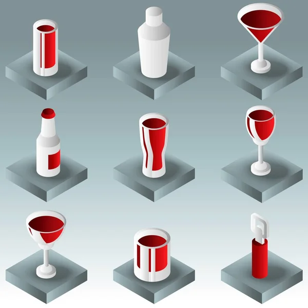 Alkohol kolor gradientu ikony izometryczny — Wektor stockowy