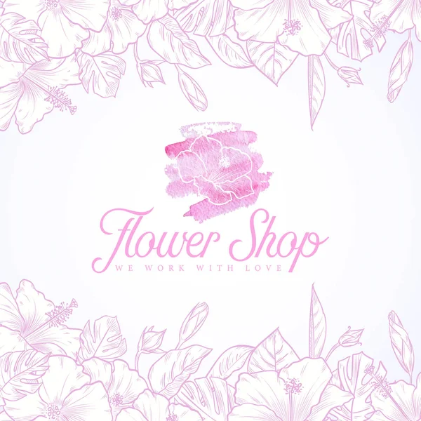 Flower shop logotyp — Stock vektor