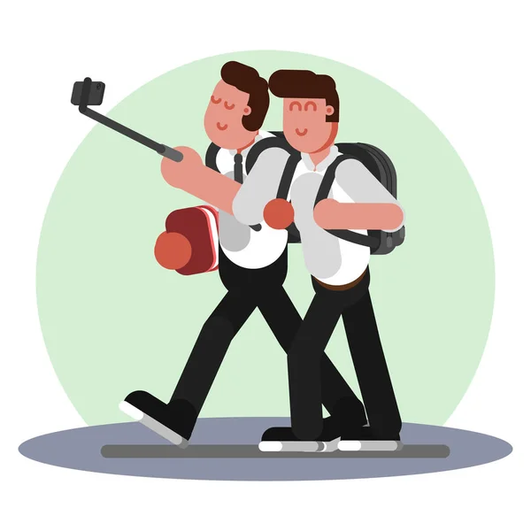 Hombre haciendo selfie — Vector de stock