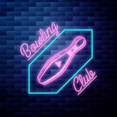 Amblem parlak neon tabela Bovling vintage