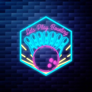 Amblem parlak neon tabela Bovling vintage