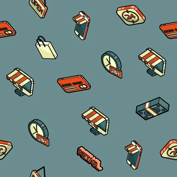 Perakende satış renk anahat izometrik desen