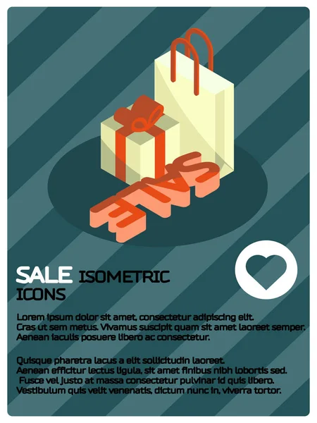 Sale color isometric poster — Stock Vector