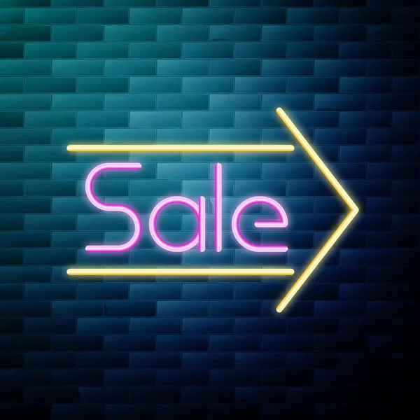 Sale glowing neon sign — Stock Vector