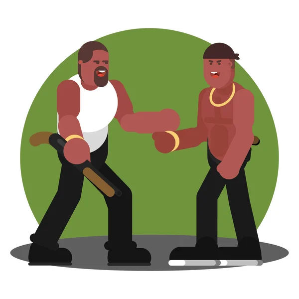 Dos hombres se saludan. — Vector de stock