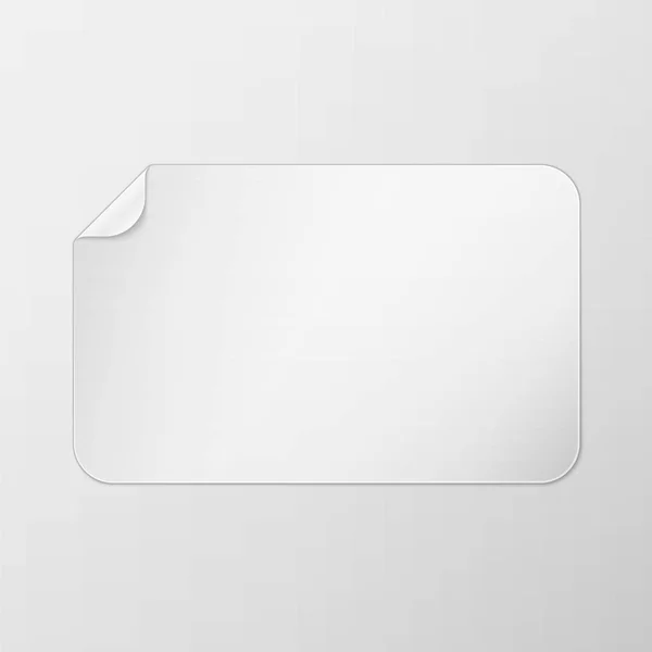 White Rectangle peel off paper sticker — Stock Vector