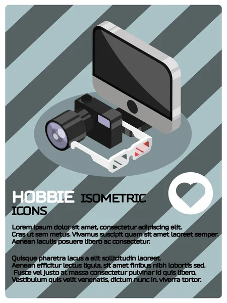 Hobbie kleur isometrische poster — Stockvector