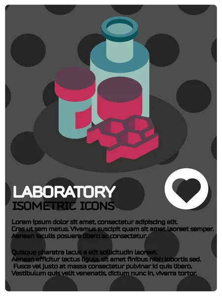 Cartel isométrico de color de laboratorio — Vector de stock