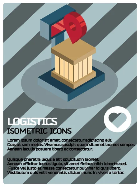 Poster isométrique couleur logistique — Image vectorielle