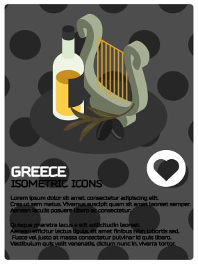 Yunanistan renk izometrik poster