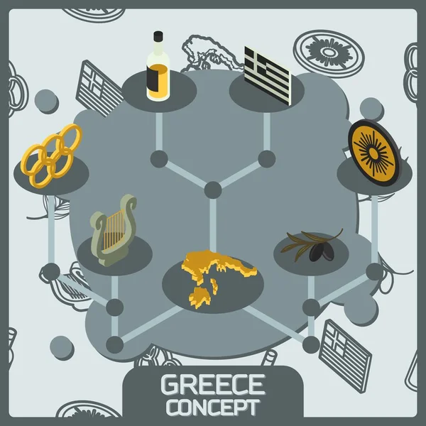 Yunanistan renk kavramı izometrik simgeler