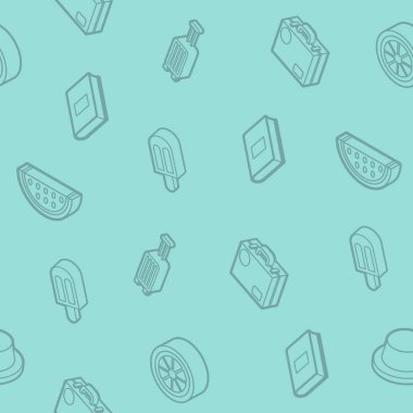 Tatil anahat izometrik desen