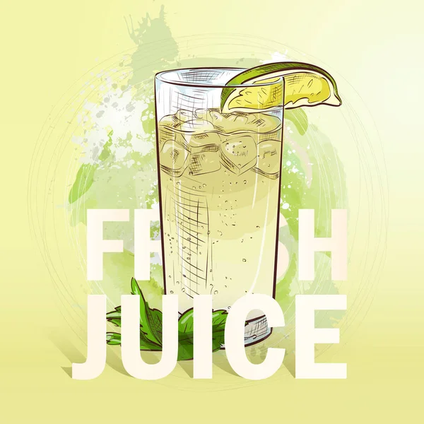 夏日鲜果汁鸡尾酒 — 图库矢量图片