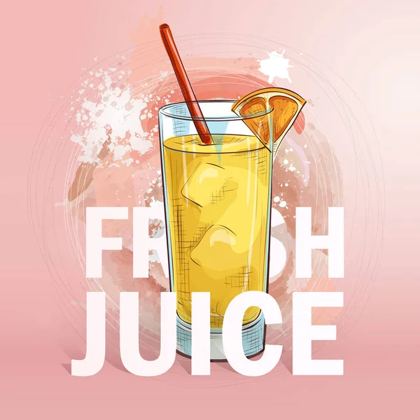 夏日鲜果汁鸡尾酒 — 图库矢量图片