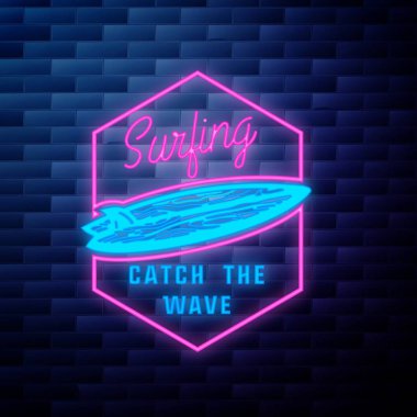 Vintage surfing emblem