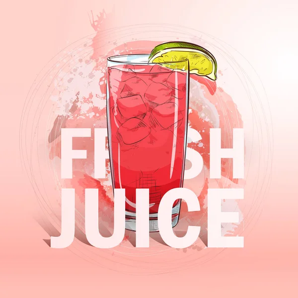 Cocktail de jus frais d'été — Image vectorielle