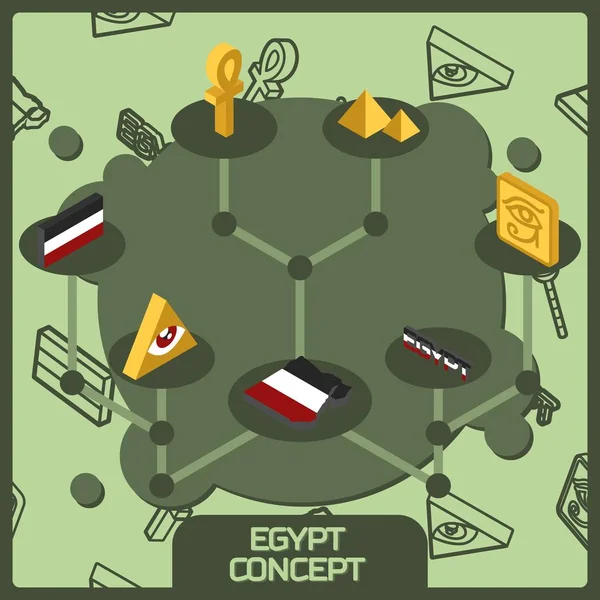 Єгипет колір концепція Ізометричні іконок — стоковий вектор