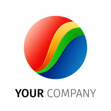 Gökkuşağı yuvarlak Logo Tasarım şerit