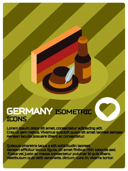 Niemczech kolor izometryczny plakat — Wektor stockowy