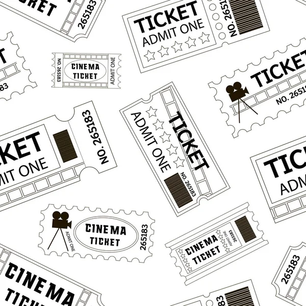 Old cinema tickets pattern — Stock Vector