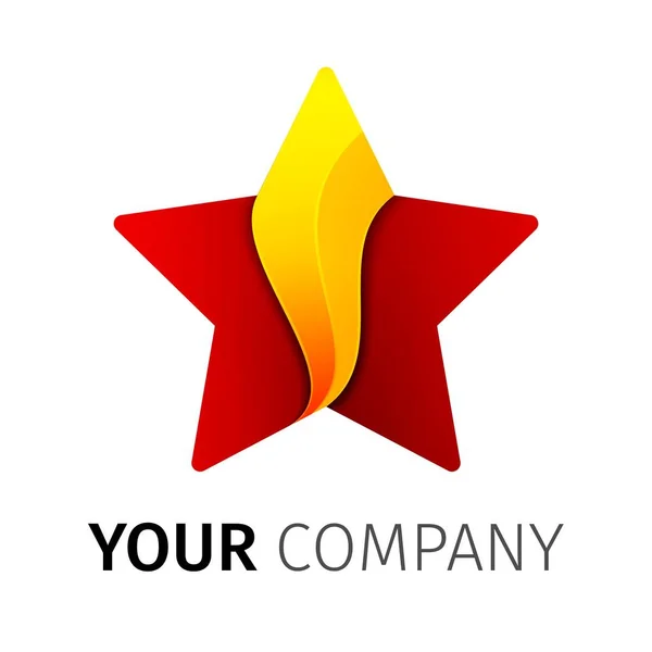 Red and yellow Five point Star Logo — Stock Vector