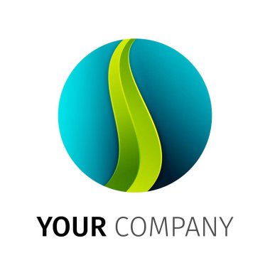 Mavi ve yeşil yuvarlak Logo