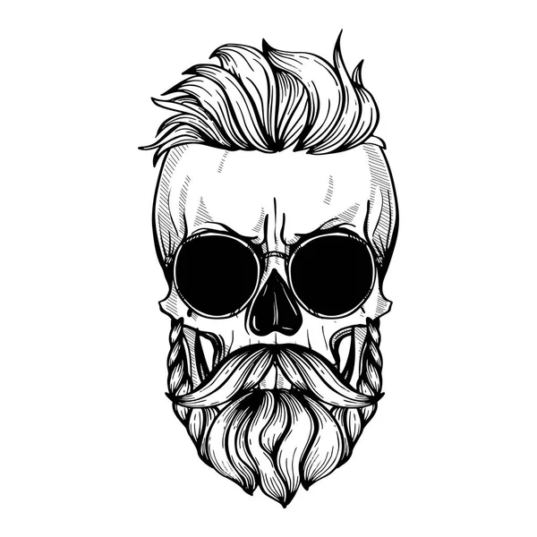 Angry skull with hairstyle — Stock Vector