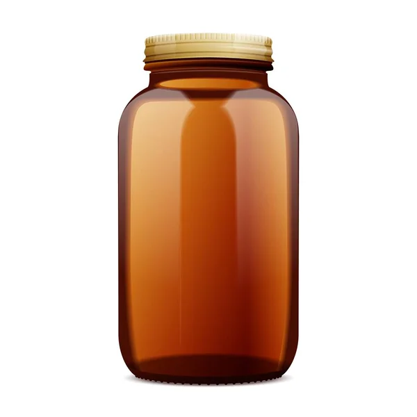 Donker Amber glas fles Mockup — Stockvector