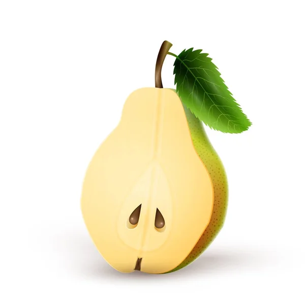 Half-pear geïsoleerd op witte achtergrond — Stockvector