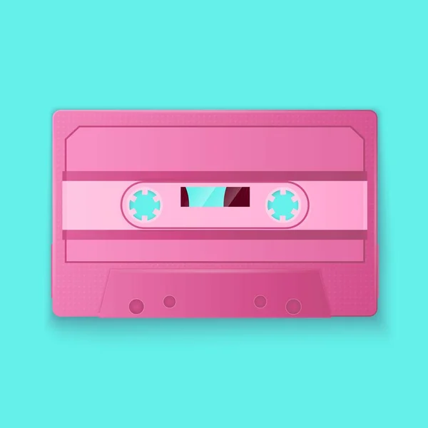 彩绘复古粉红色录音带 — 图库矢量图片
