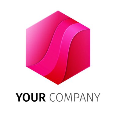 Mor altıgen Logo Tasarım şerit