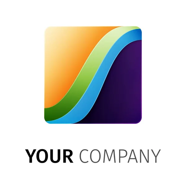 Regenboog vierkant Logo ontwerp lint — Stockvector