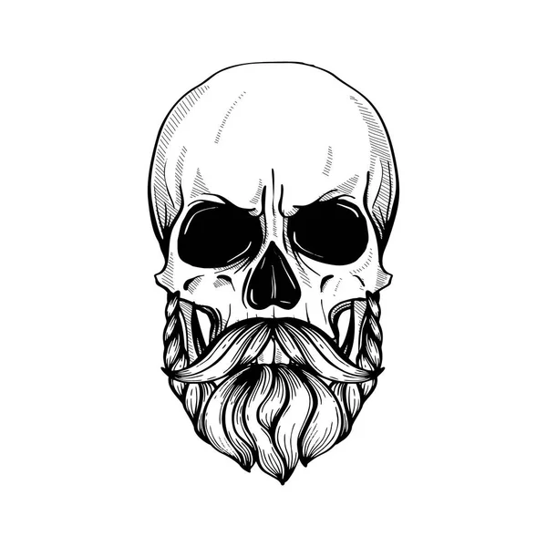 Skull with hairstyle — Stock Vector