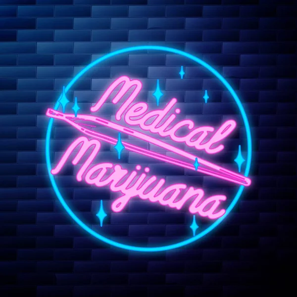 Vintage emblema della marijuana medica — Vettoriale Stock