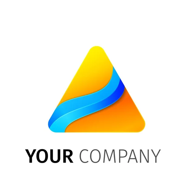 Triangolo giallo e blu Logo — Vettoriale Stock