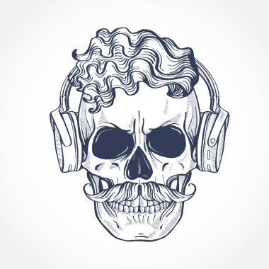 Cirly saç modeli ile kızgın kafatası