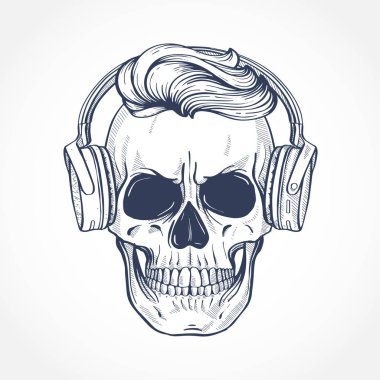 Kızgın kafatası saç modeli ile