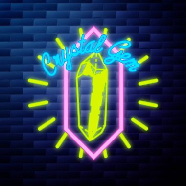 Vintage amblemi parlak neon tabela