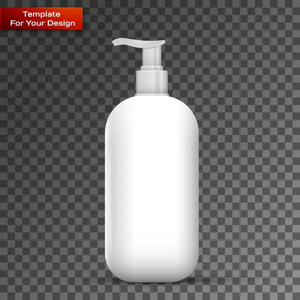 Πλαστικό καθαρό λευκό μπουκάλι με αντλία ψεκαστήρα — Διανυσματικό Αρχείο