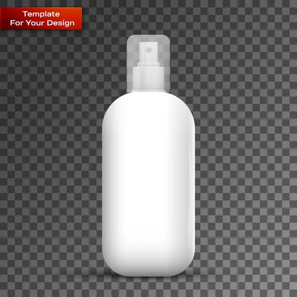 Biały metal butelkę opryskiwacza do kosmetycznych — Wektor stockowy