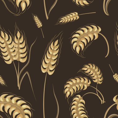 Basit buğday kulakları simgeler deseni kümesi