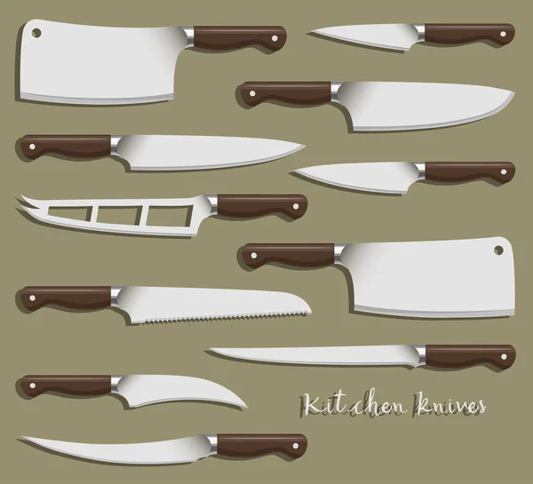 Kitchen knife weapon steel — Stock Vector