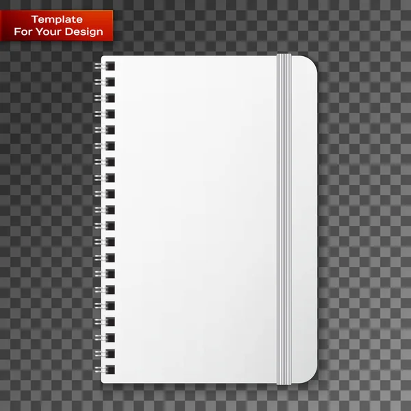 Plantilla de copybook en blanco con banda elástica — Vector de stock