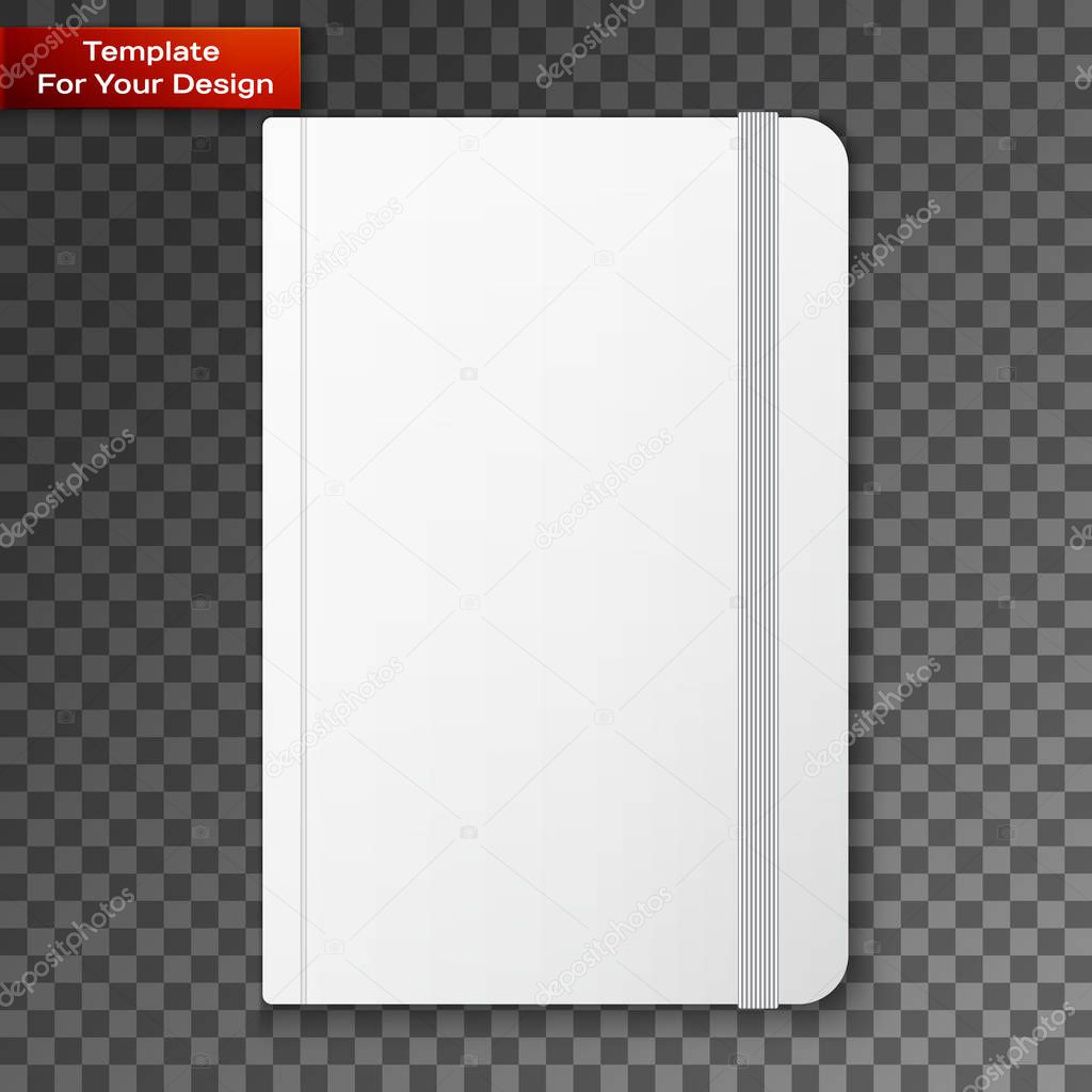 Blank copybook template with elastic band