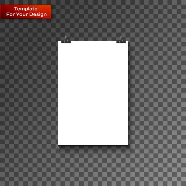 Blank paper frame on wall — Stock Vector